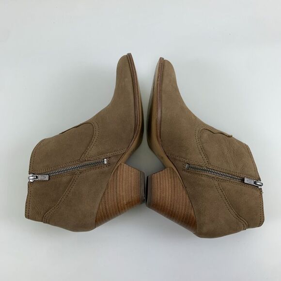 Frye Rory Bootie Dusty Rose Suede Low Heel Side Zip Ankle Boho Western Women 7.5 - Picture 7 of 15